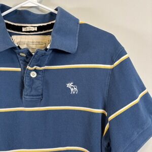 VTG 90s Y2K Abercrombie & Fitch Polo Academia Shirt Strip Muscle Fit Men's Large